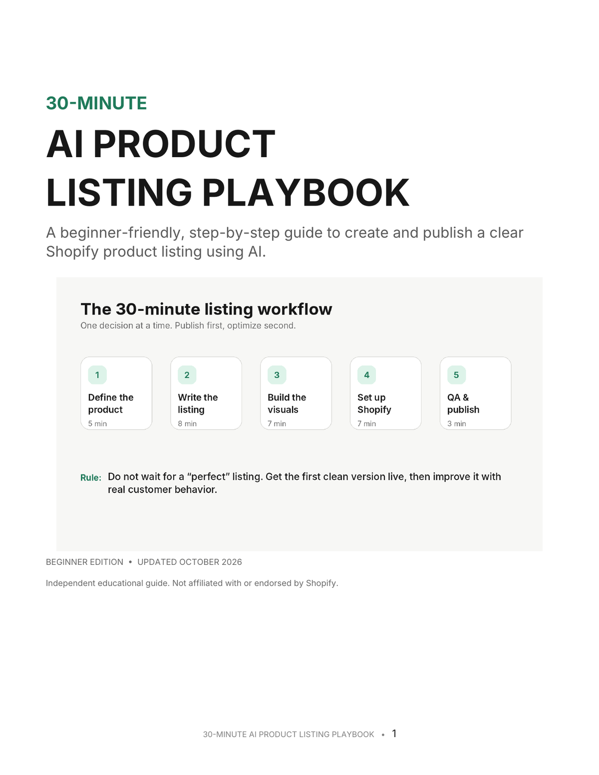 30-Minute AI Product Listing Playbook
